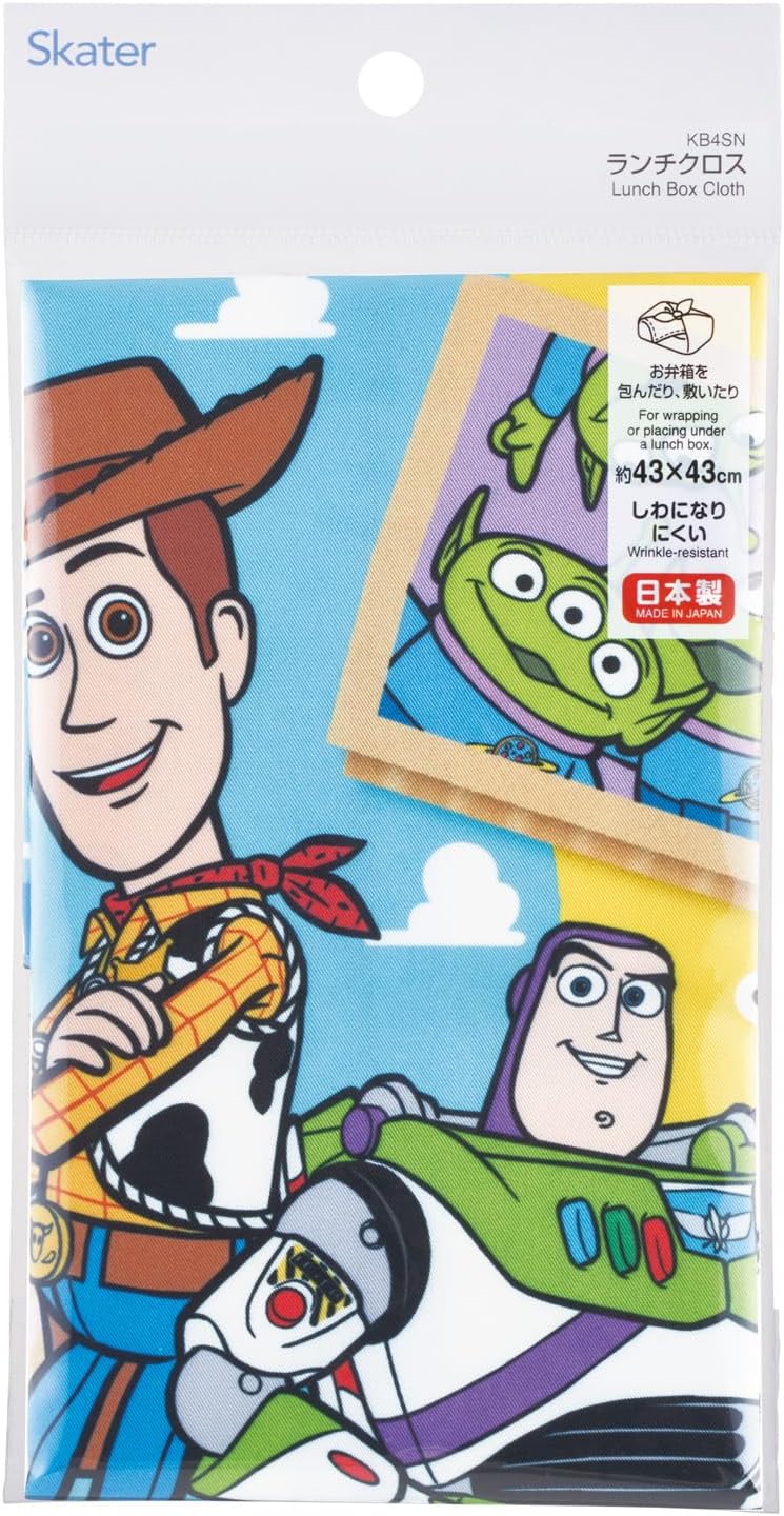 Skater KB4SN-A Children's Bento Lunch Cloth, 16.9 x 16.9 inches (43 x 43 cm), Made in Japan, Disney Toy Story 26, Boys and Girls