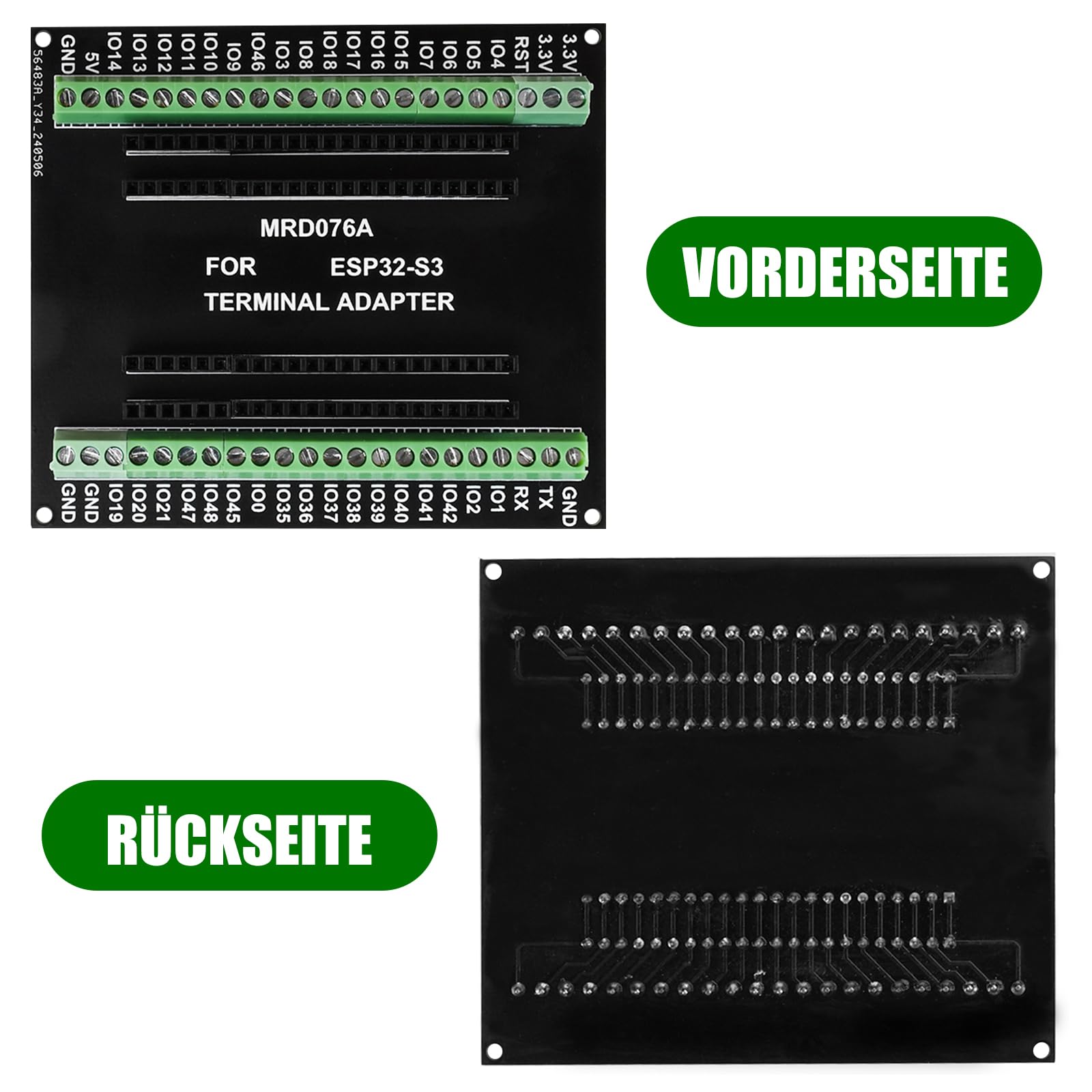 Heemol 2 sztuki do ESP32 S3 GPIO Breakout Board do ESP32 S3 N8R2/N16R8, płyta rozszerzająca 44PIN do rozwoju IoT
