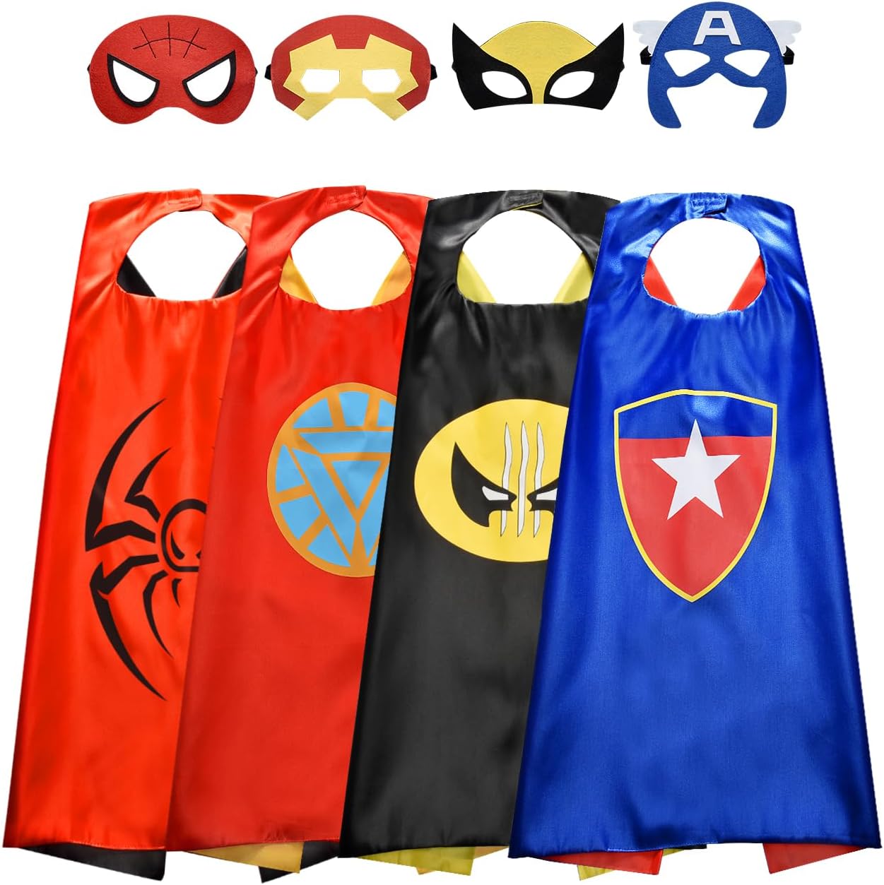 Hikidye Kids Themed Capes & Masks, Dress-Up Costume Kit for Birthday Party & Role Play, Toys & Gifts for Boys Girls Age 3+