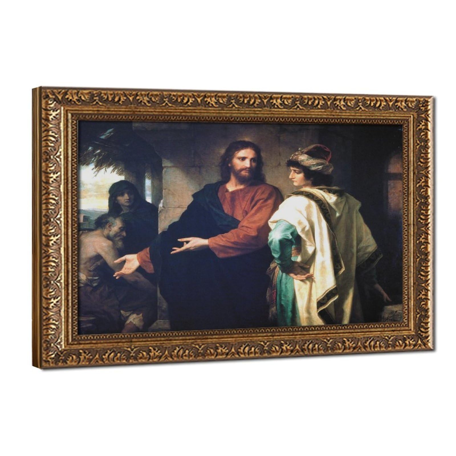 Décoration murale Jésus et le jeune homme riche Hofmann tableau bureau 40x61 - 8