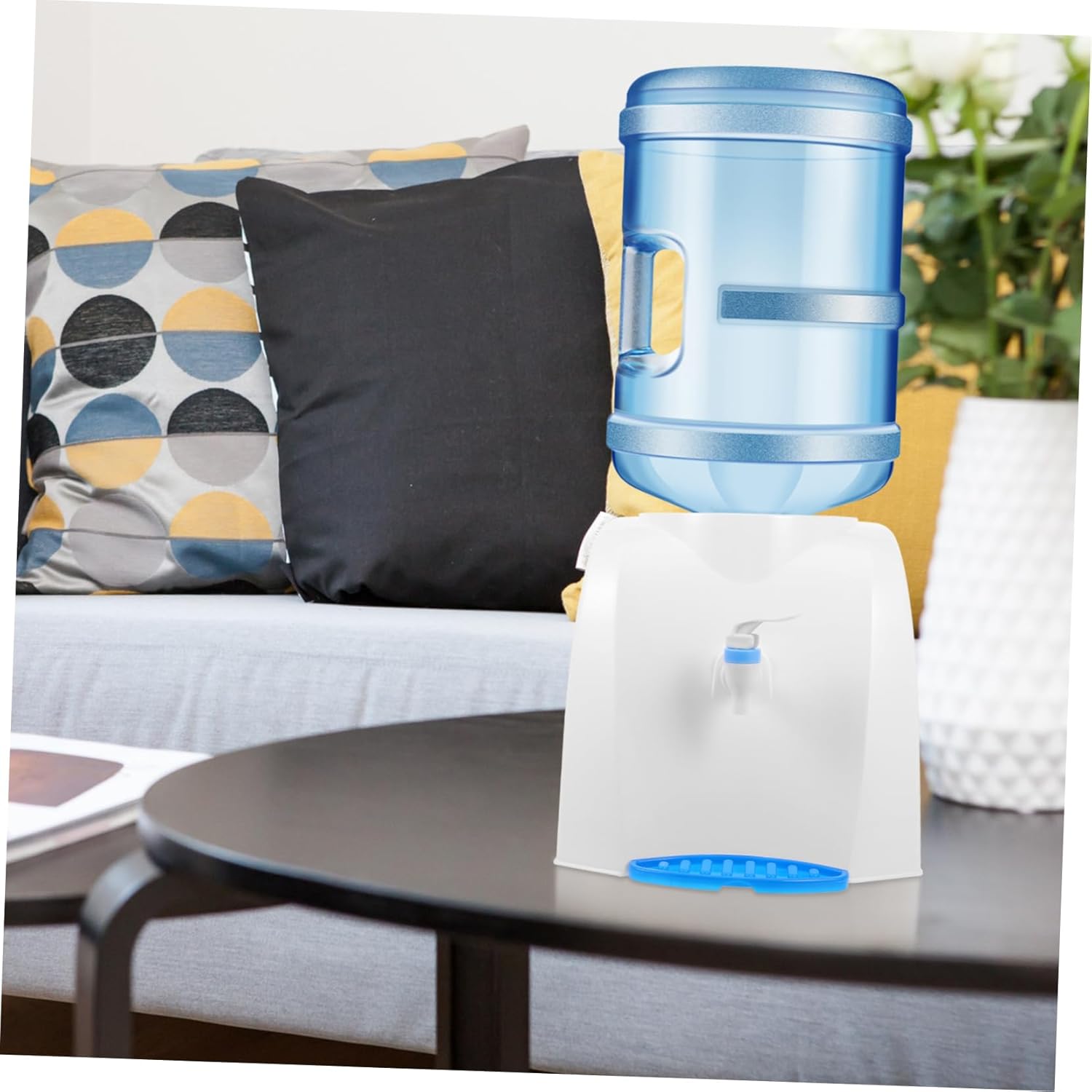 Mikinona Dispenser for Office Home Portable Desktop Water Jug Cooler Faucet Compact Stylish Design for Use Compatible Various Bottled Drinks