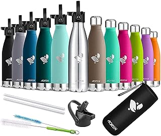AORIN Bouteille d'eau en Acier Inoxydable isolé à Double Mur. Processus de revêtement en Poudre, Pas Facile à Tomber, résistance aux Rayures, Facile à Nettoyer
