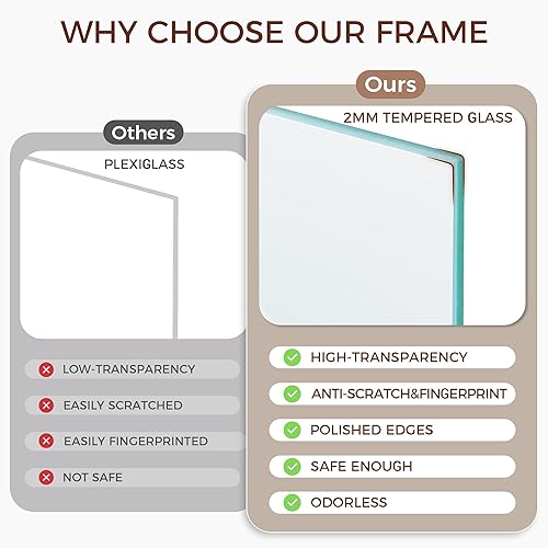 Miniatura 6 de Marco de fotos de 8 x 8 pulgadas, madera de roble macizo, marcos de fotos de 8 x 8 pulgadas, marco de fotos cuadrado de 8 x 8 pulgadas con vidrio
