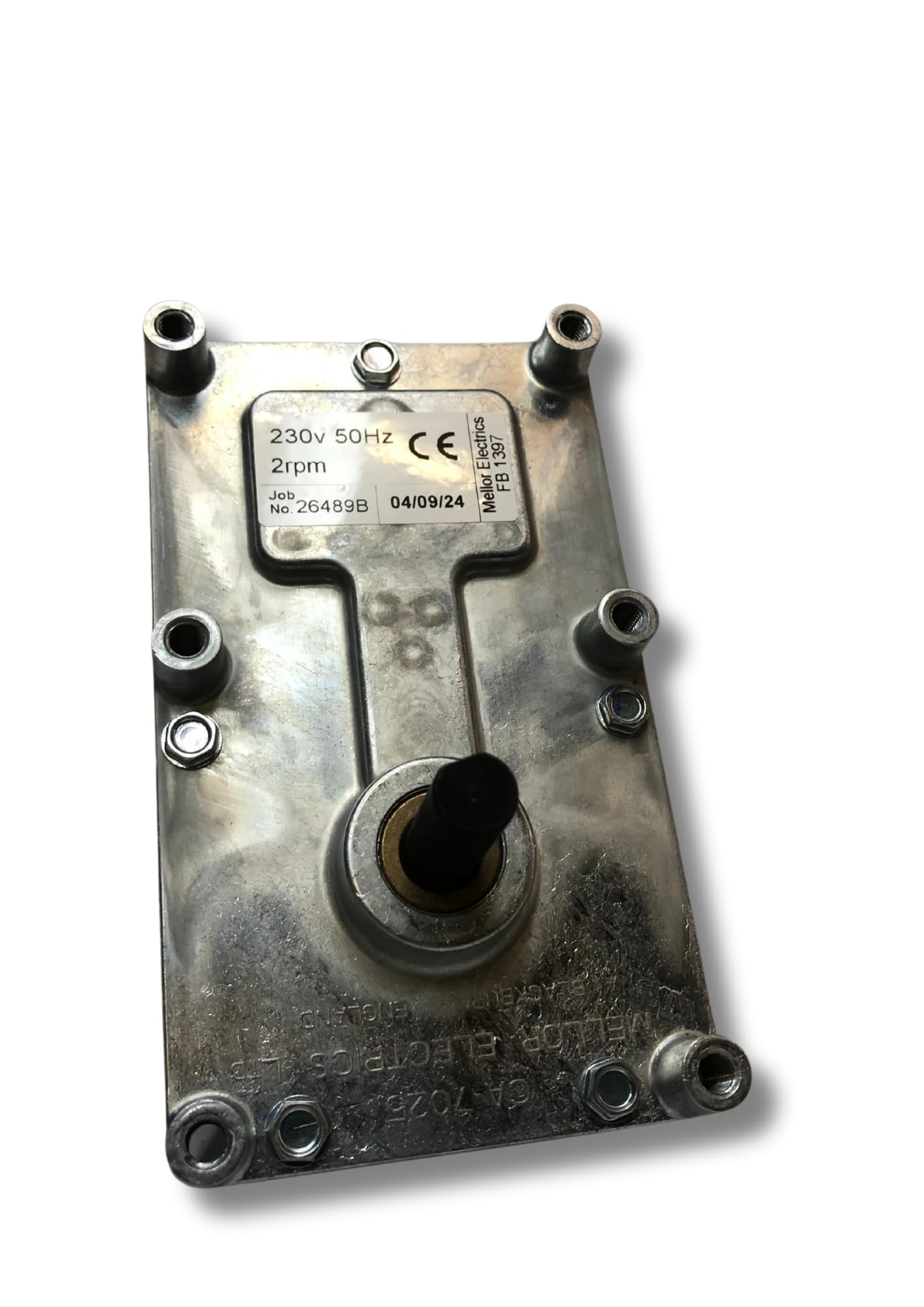 Motoriduttore velocità: 2 rpm, diametro albero: 9,5 mm. per stufe e caminetti a pellet: - ITALIANA CAMINI, EDILKAMIN, ECOFOREST,CAMINETTI MONTEGRAPPA, ADLER, ANSELMO COLA, ARCE