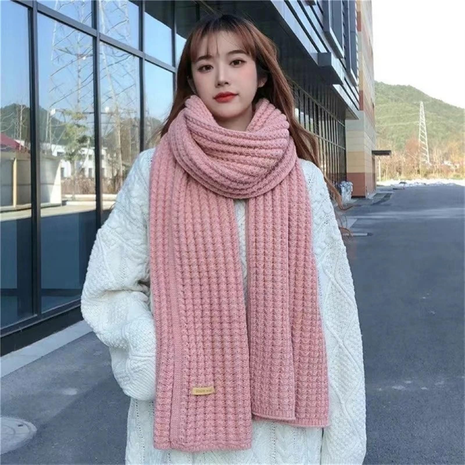 Uomo Donna Inverno Maglia Termico Scaldacollo Tubolare Esterno Sci Moto Sciarpa Ispessimento Copricollo Sciarpa Autunno Calda(Red1)