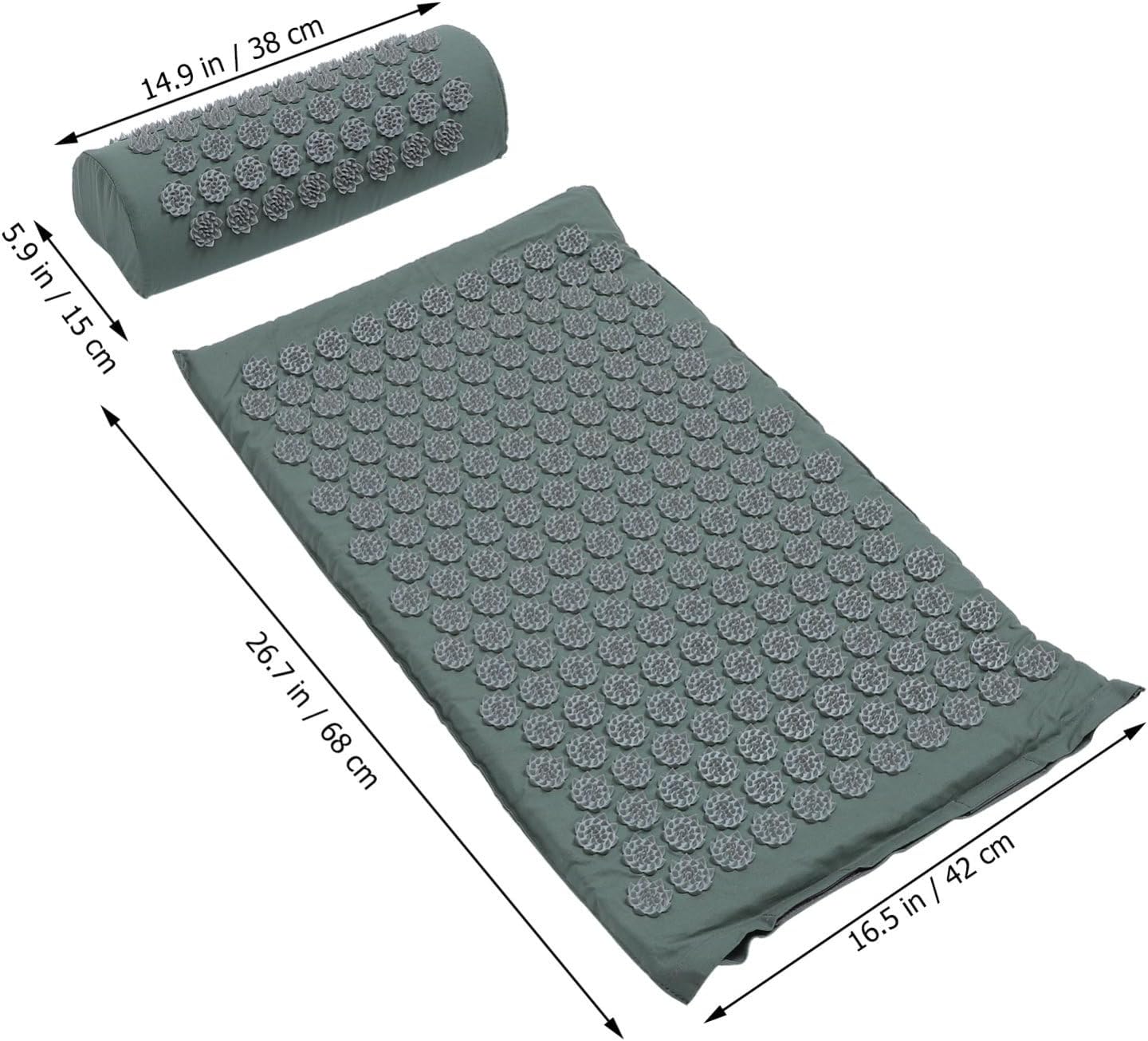 2Pcs Foldable Acupoint Massage Mat and Pillow with Breathable Abs Cotton Material Lightweight and Washable Yoga Massage Kit for Full Body Muscle Soreness Relief and Relaxation