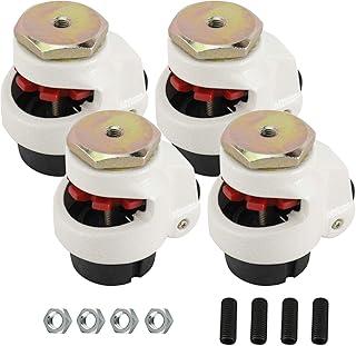 Homend 4 Pack Leveling Casters GD-40S Stem Mounted Leveling Caster 110lbs/Per Leveling Caster Wheels Nylon Wheel and NBR Pad(Stem Mounted 110lbs/Per)
