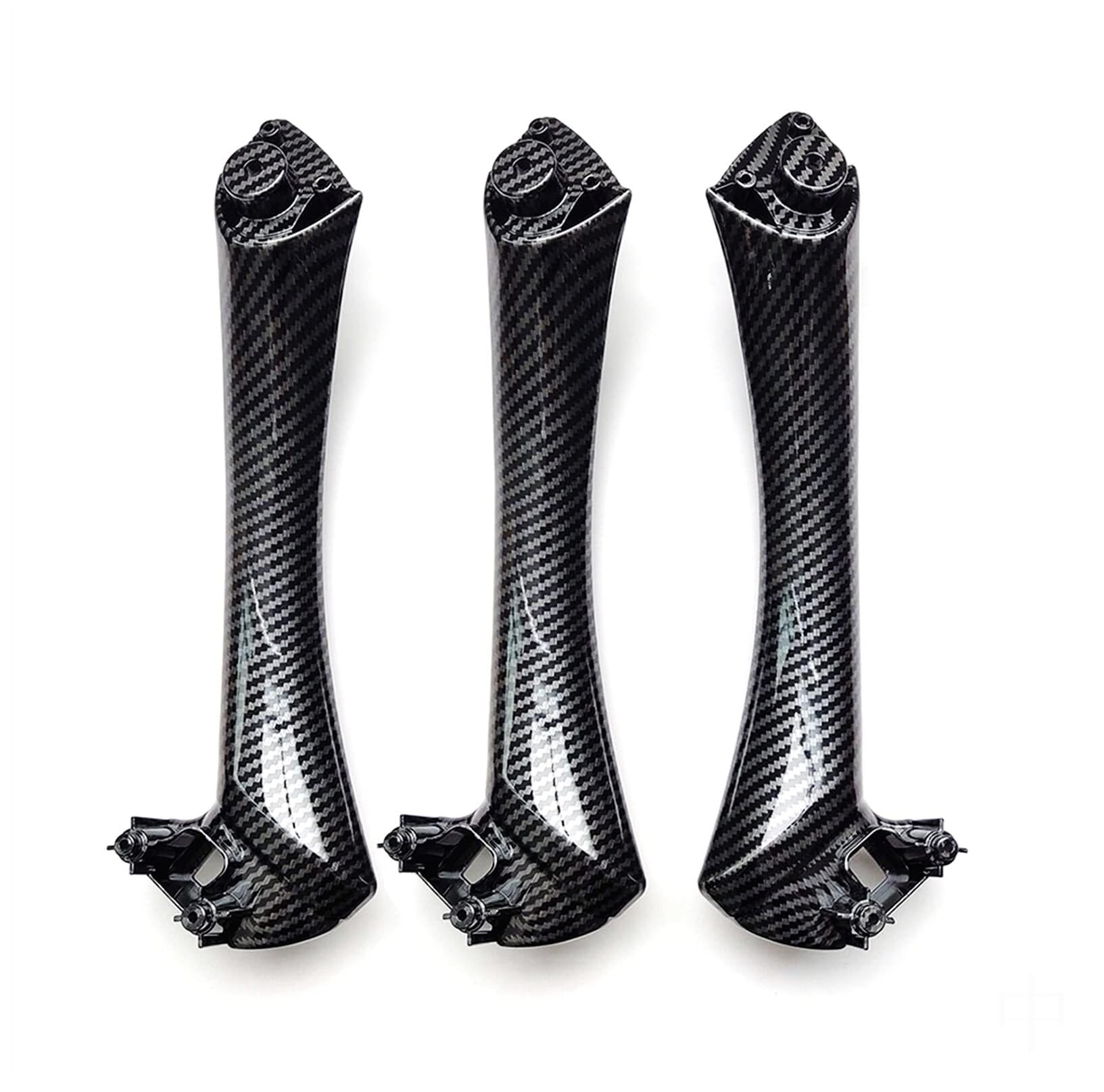 BLBNEZBZTY for BMW for 3 for Series E90 E91 2005-2013 Carbon Fiber Look Armrest Panel Door Handle Set Interior Door Handle Covers(RHD Inside 3pcs Set)