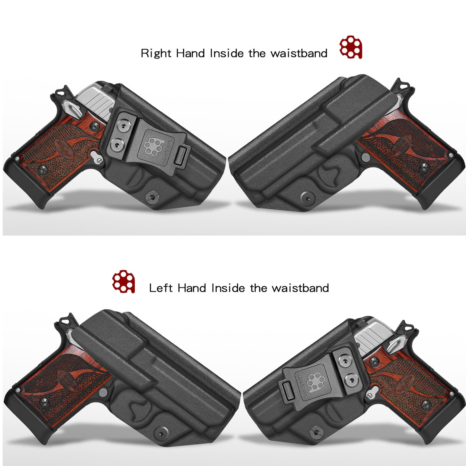 P238 Holster IWB Kydex Holster Fit: Sig Sauer P238 Pistol – Inside Waistband Concealed Carry – Adjustable Cant & 'Posi-Click' Retention – No Wear - No Jitter - US Made by Amberide