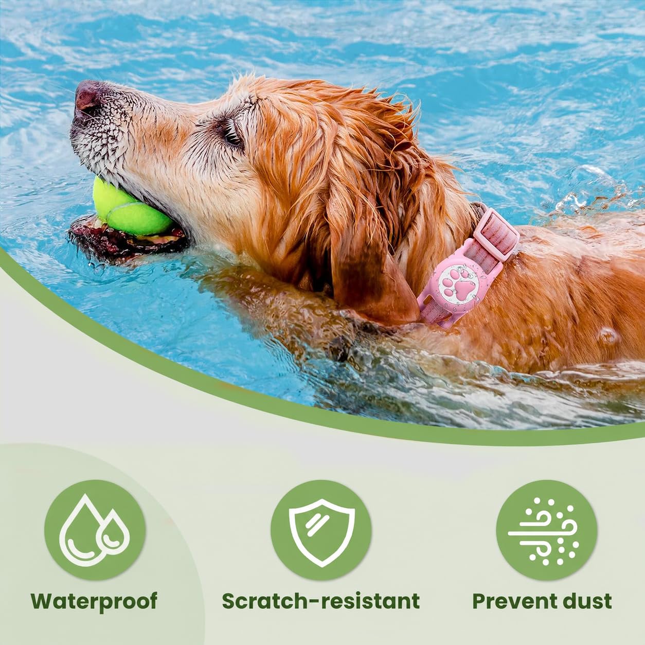 Localizzatore GPS per cani e gatti con Apple Find My (rosa)