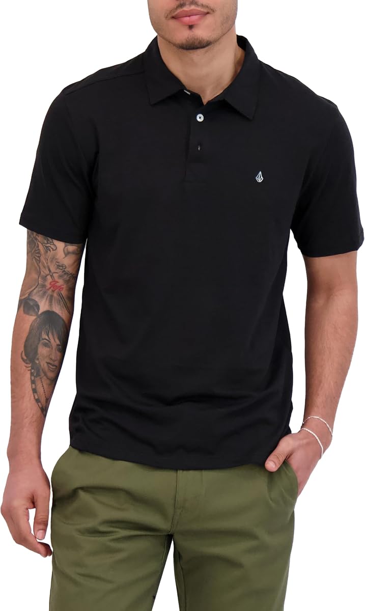 Polo de manga corta Volcom: ajuste clásico, mezcla de algodón suave, estilo informal moderno