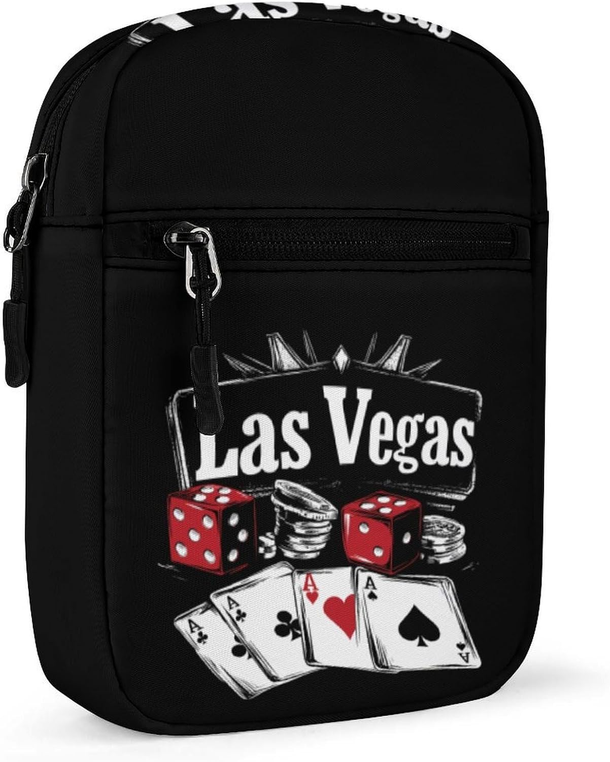 Las Vegas Nevada Dices Cards Small Crossbody Bag Sling Shoulder Satchel | for women men,work travel workout,detachable and adjustable shoulder strap