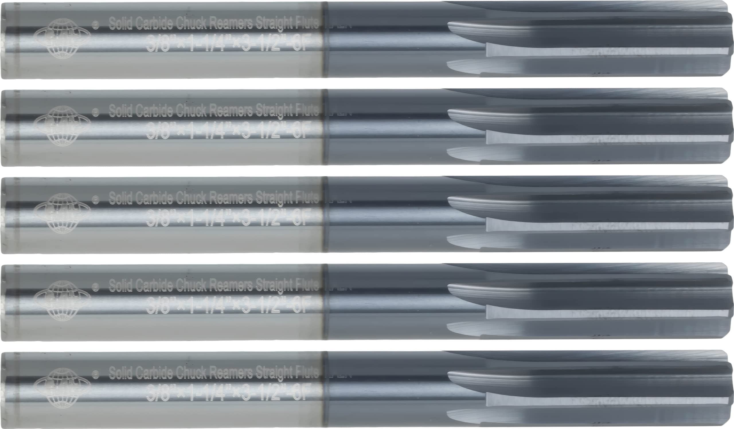 CME 5 pcs Solid Carbide Chucking Reamers, 3/8
