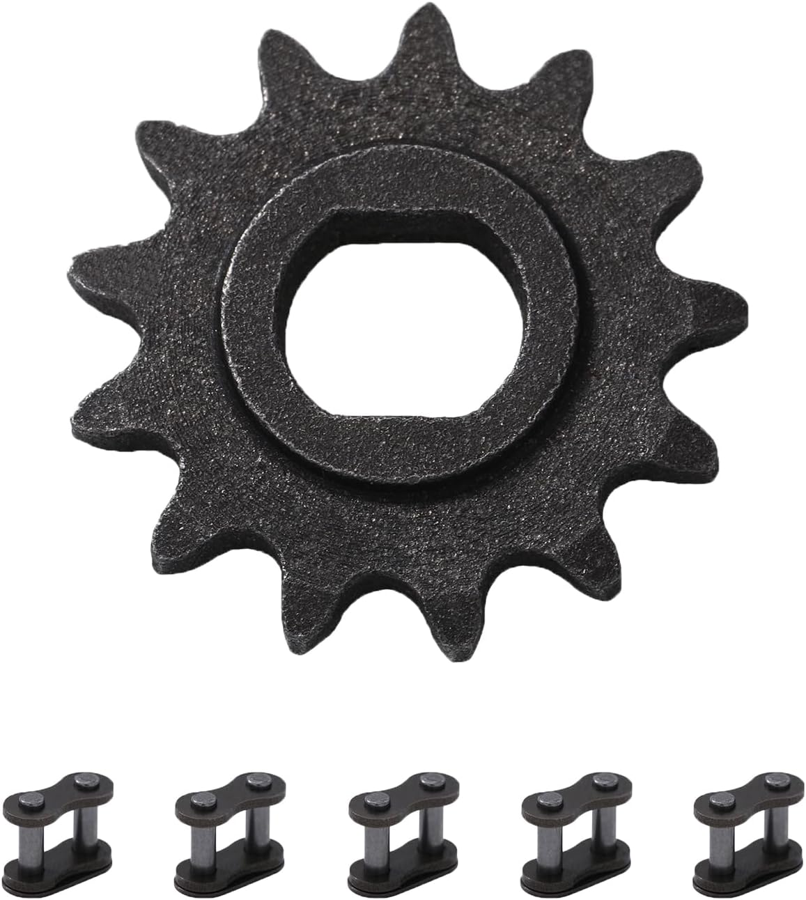 Upgraded 25H Chain 13T Teeth Motor Sprocket Master Link Replacement for Razor MX500 MX650 SX500 Mcgrath RSF650 Dirt Rocket Bike MY1020 Motor Kids Electric Scooter Mini Bike Go Kart Cart Parts