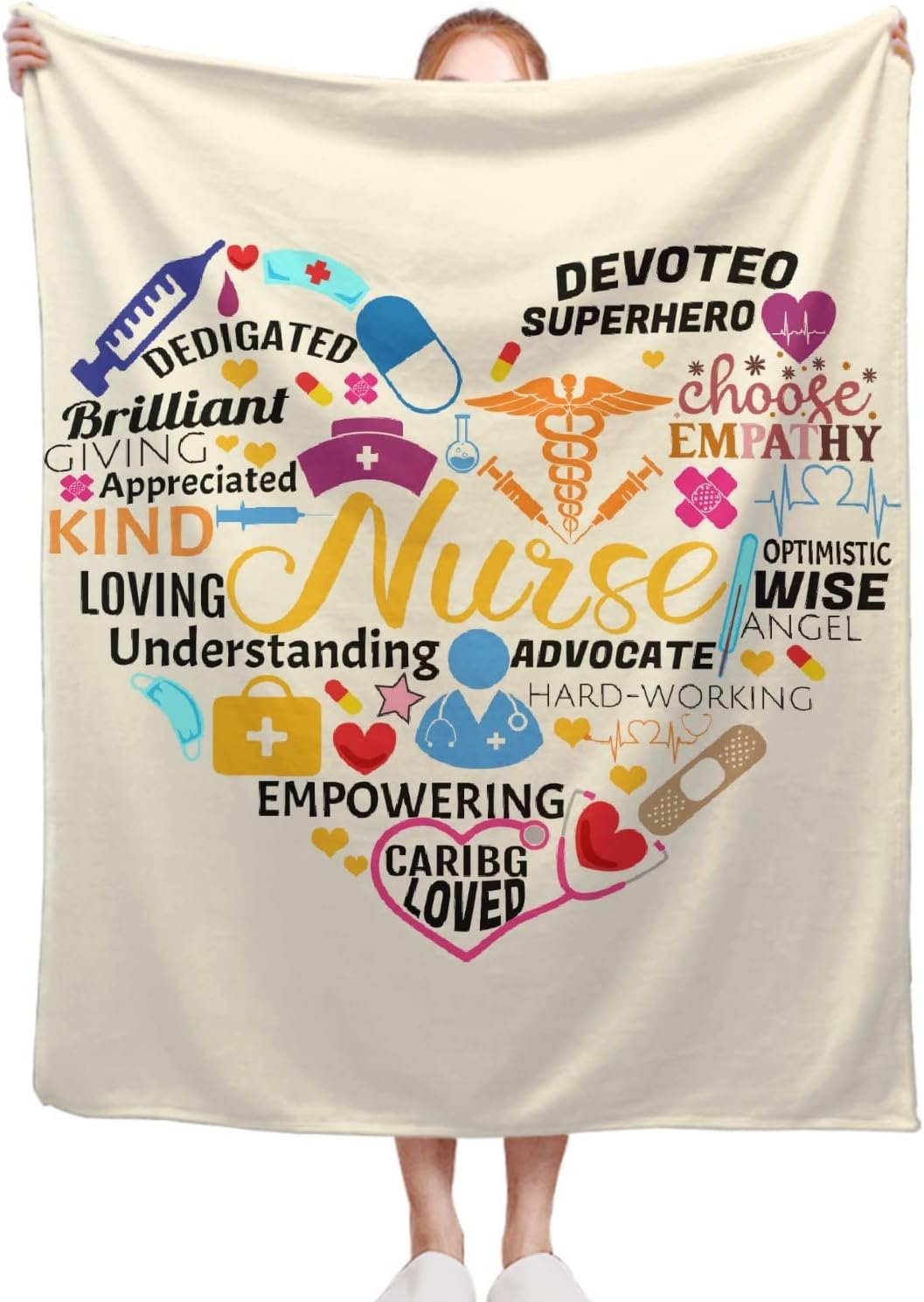 Love Nurse Blanket, 50 x 60 Inch Throw Lightweight Super