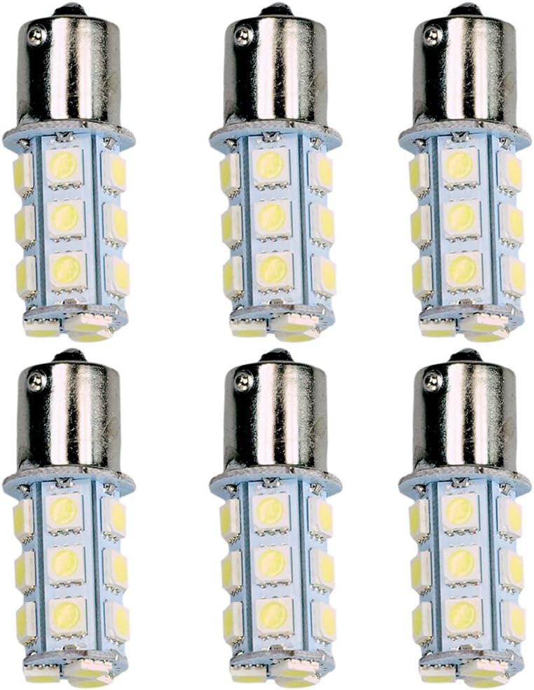 HOTSYSTEM 1156 1141 LED Light Bulbs DC12V P21W BA15S 18-5050SMD for Car RV SUV Camper Trailer Trunk Interior Reversing Backup Tail Turn Signal Corner Parking Side Marker Lights(Warm White,Pack of 6)