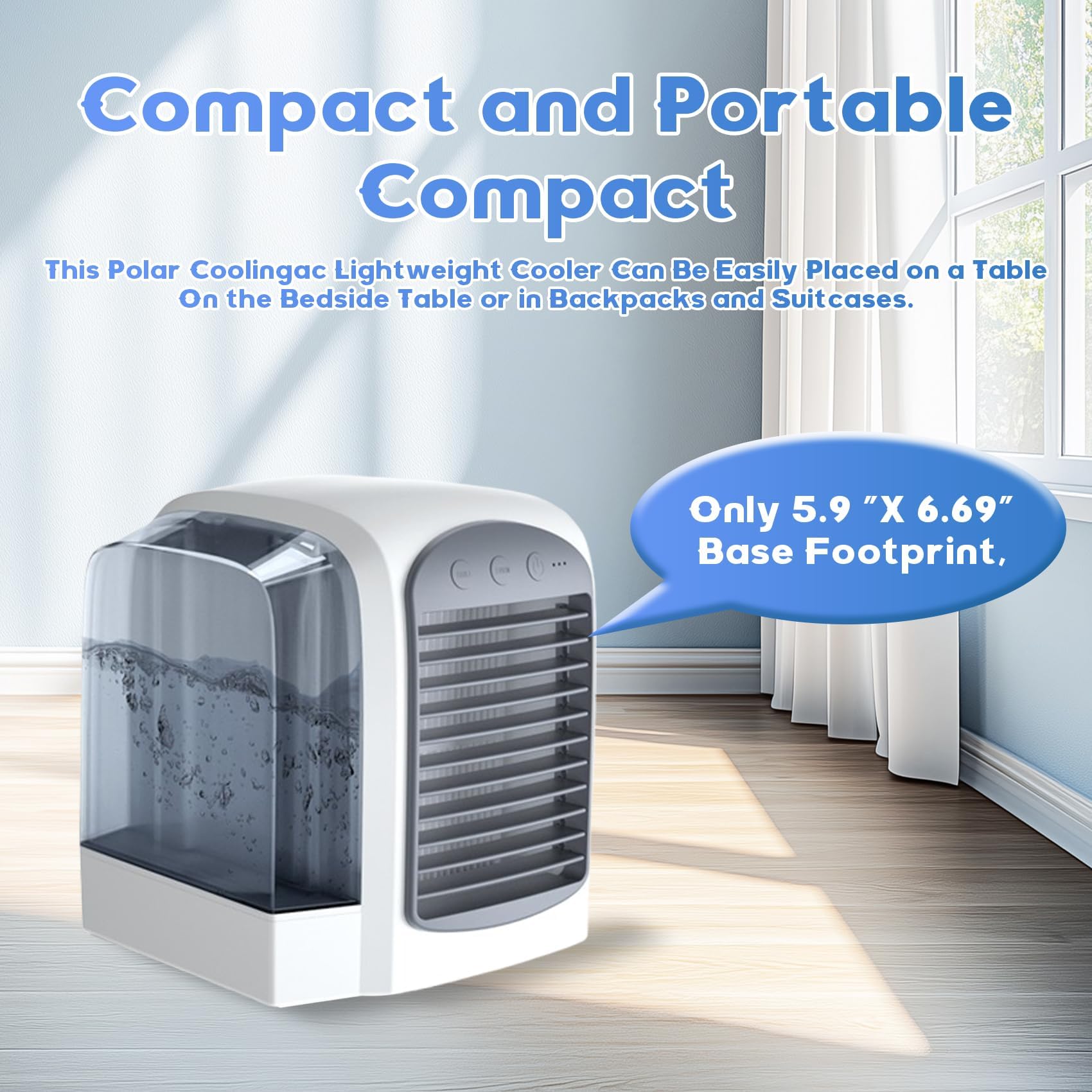 Breeze Box Klimaanlage, 2025 Breeze Box Ac, Breezebox Ventilator, Klimaanlage Kühlventilator für Zuhause, Büro, 3 Geschwindigkeiten, 380 ml Wassertank C