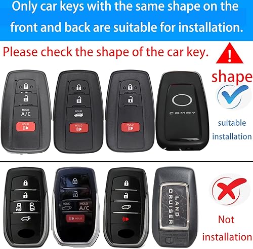 Miniatura 2 de Funda compatible con llavero Toyota, funda con llavero, TPU suave protección de 360 grados para llave inteligente Camry RAV4 Highlander Avalon C-HR