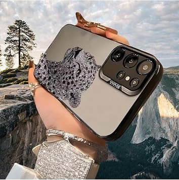 Samsung Galaxy S24 Ultra Uyumlu Gümüş Kaplan Baskılı Telefon Kılıfı, Kir Tutmayan