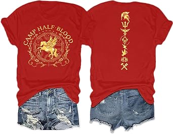 Camp Half Blood Shirts Women Greek Mythology Shirt Percy T-Shirt Vintage Book Lovers Gift Tee Tops