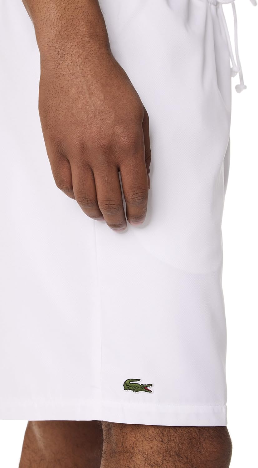 Lacoste Mens Sport Lined Tennis Short Medium White
