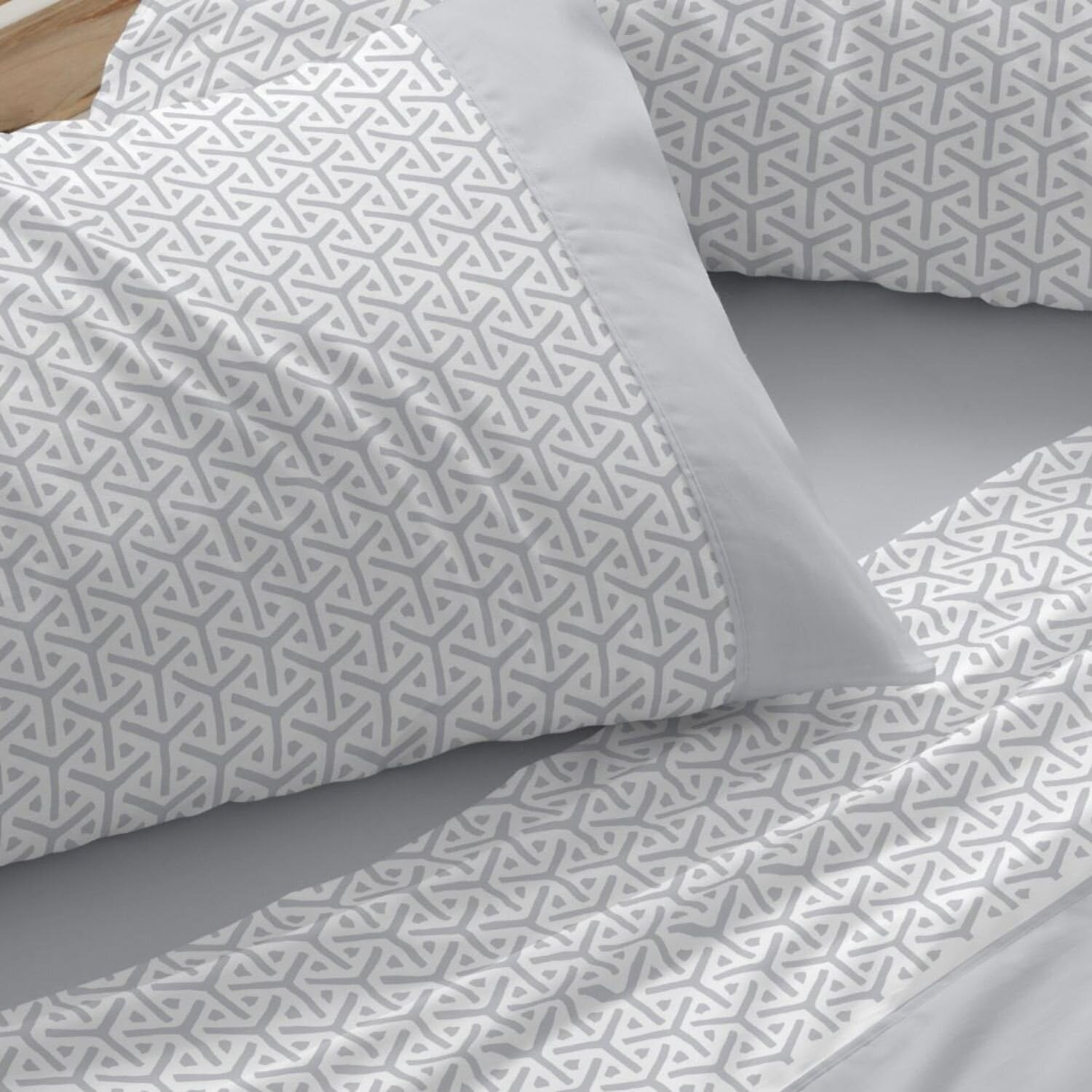 Burrito Blanco | Juego de sábanas Algodón | Cama de 135cm. (+Medidas Disponibles) | Diseño 638 | Color Gris (135x190/200cm.)