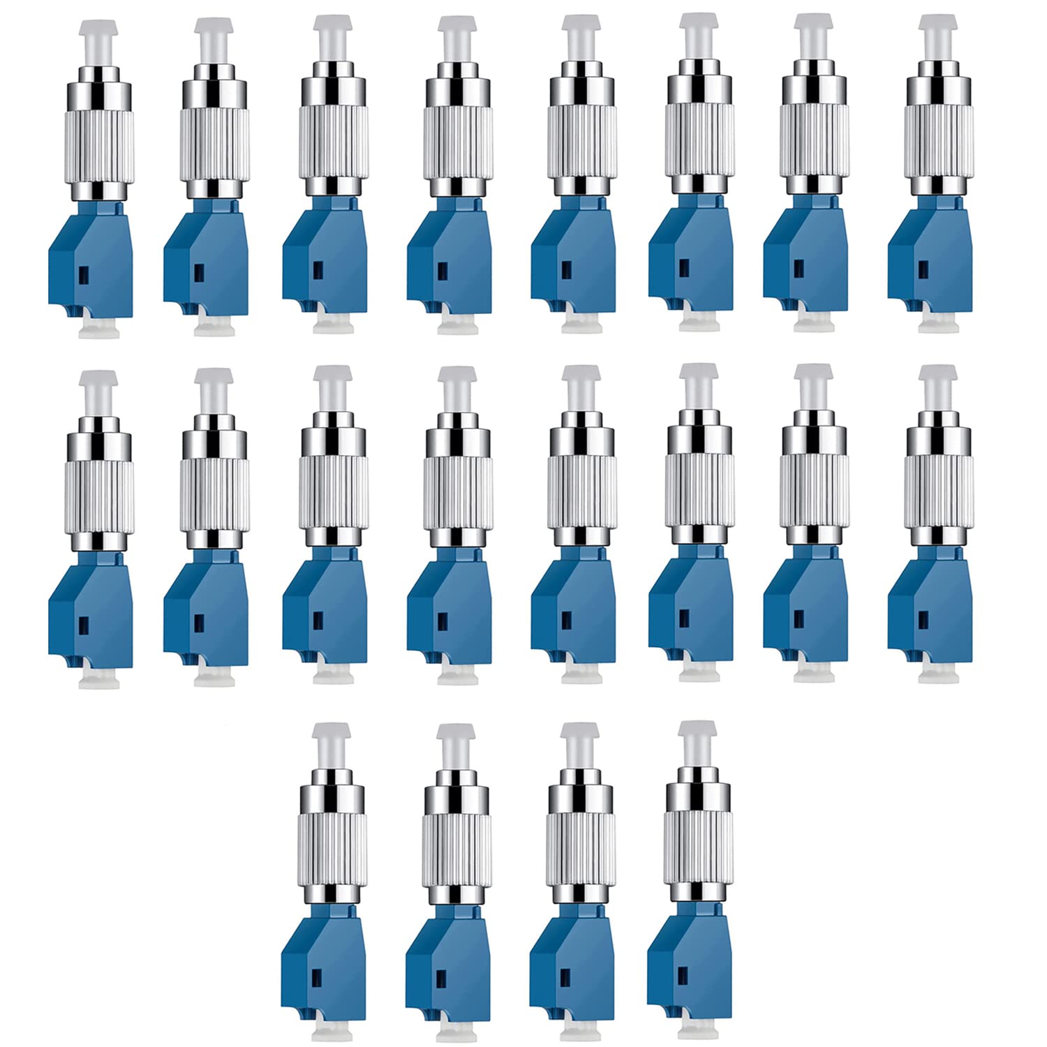Lot de 20 adaptateurs de fibre optique FC mâle vers LC femelle - Localisateur visuel de défaut de fibre pour testeur de fibre optique monomode 9/125um - Adaptateur optique pour VFL
