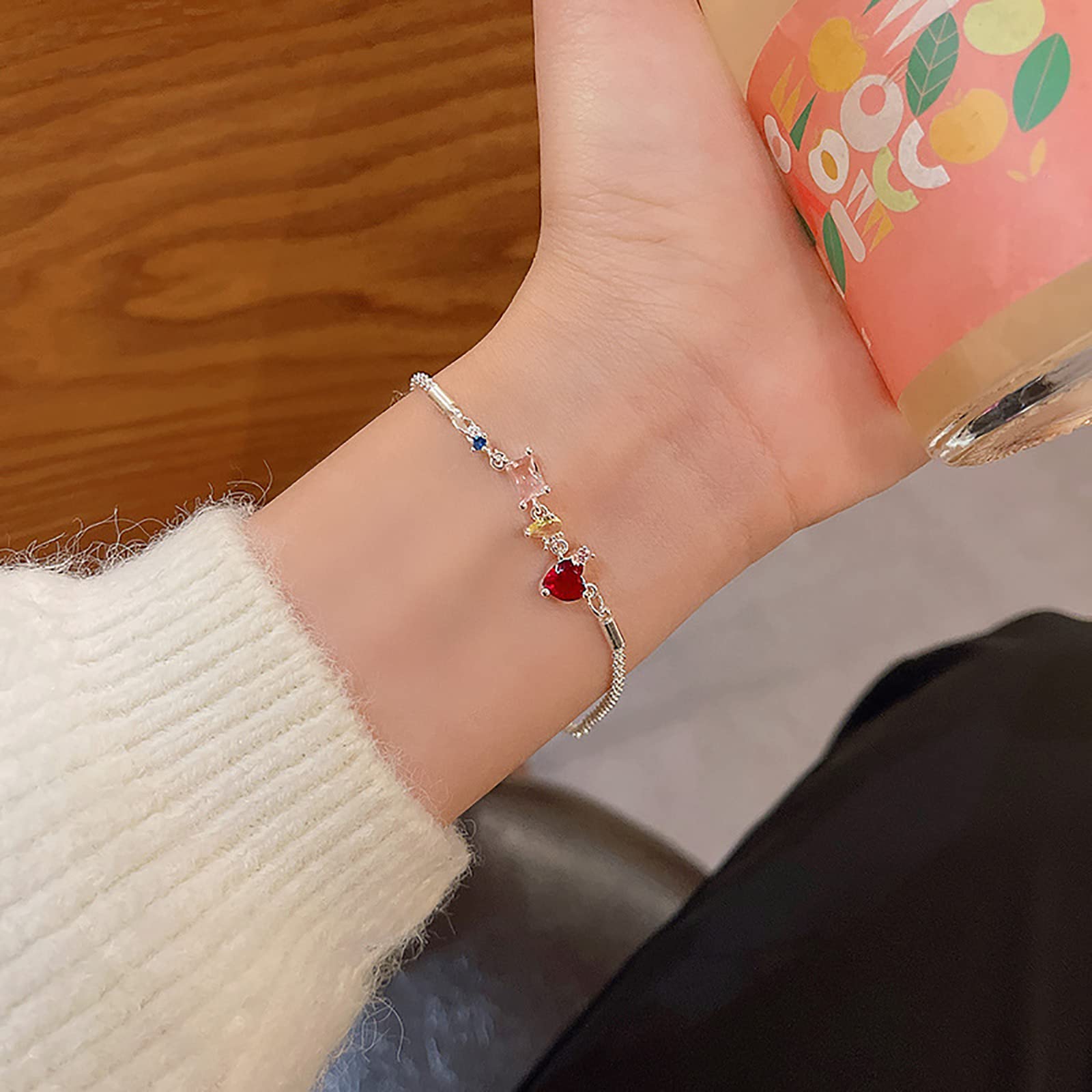 Amazon.co.jp: キラキラ ネックレス 不規則な色 ジルコン ブレスレット 
