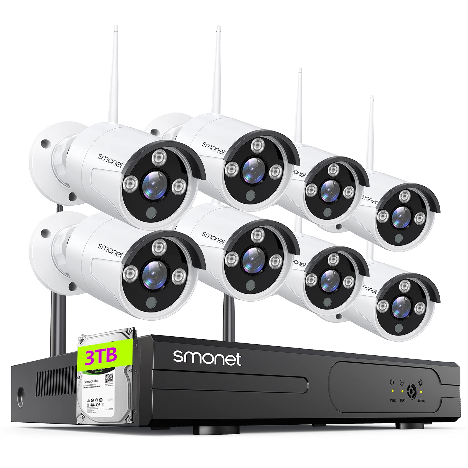 Wireless Security Camera System,SMONET 1080P 8 Channel Home