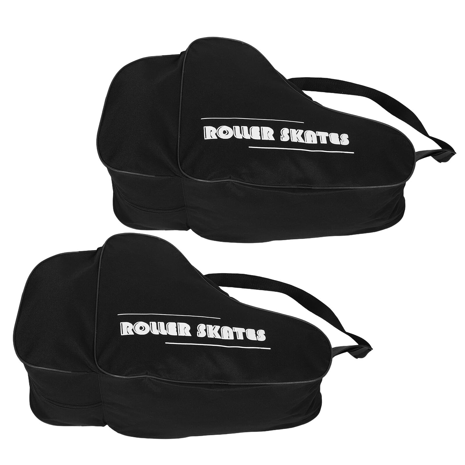 2 Pezzi Borsa per Pattini da Ghiaccio e Inline Unisex Zaino Organizer Multiscomparto con Tracolla Ergonomica Resistente e Traspirante per Hockey Pattinaggio Artistico e Roller Nero