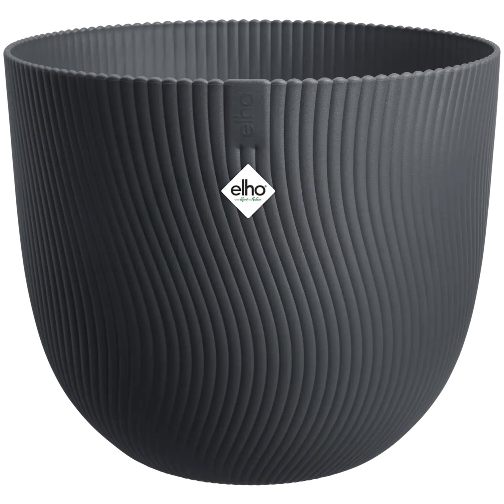 Elho Sereh Round 60 - Grande Vaso per Interno e esterno - 100% Plastica Riciclata - Ø 59 x H 50.6 cm - Anthracite