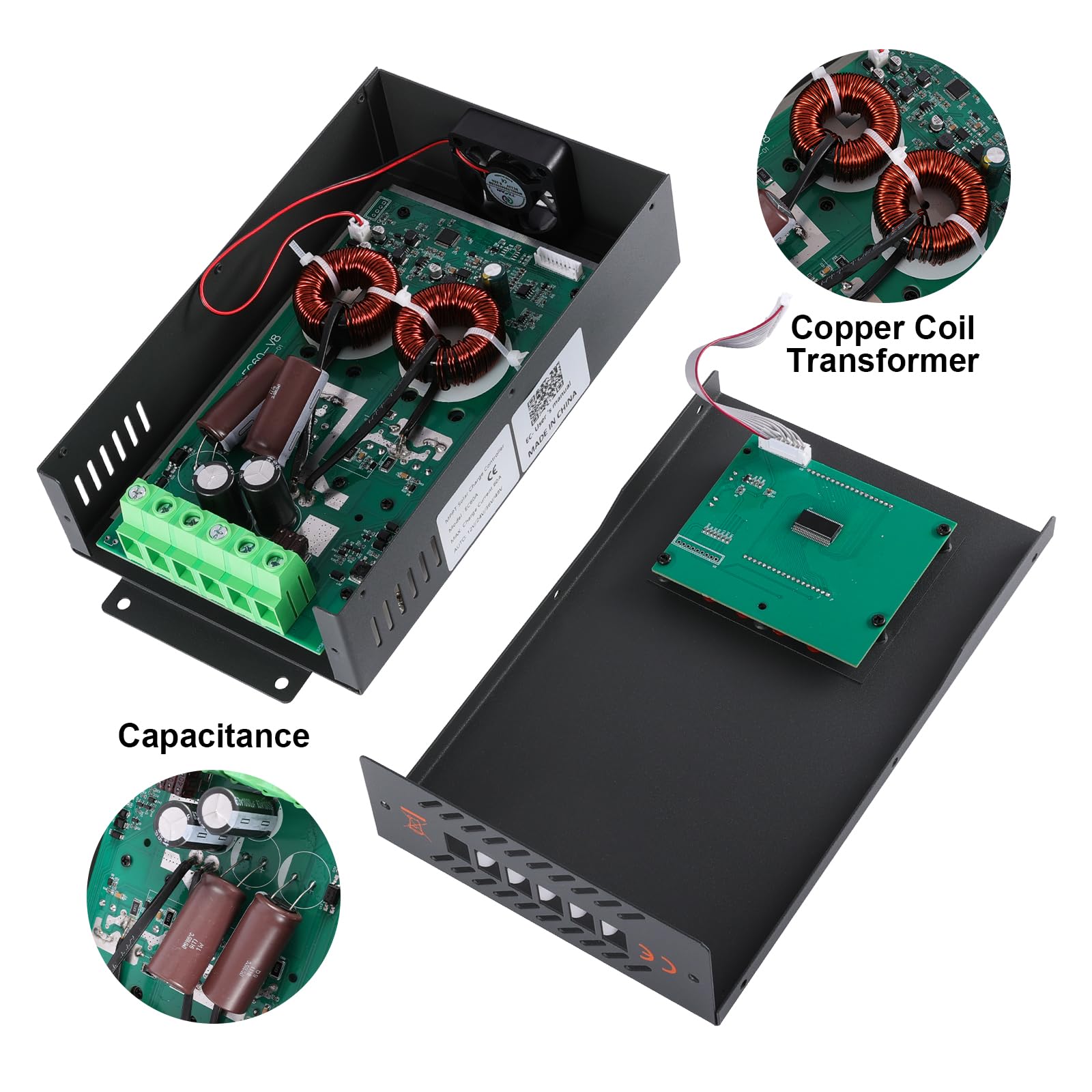 MPPT 60A Solarladeregler 48V 36V 24V 12V Auto Max 160V DC Eingangssolarregler mit LCD Display , Funktioniert für Sealed, Gel, Flooded und Lithium.
