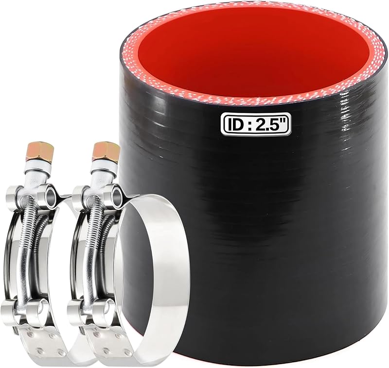 Mangote de Silicone Ingoulut 63 mm para Admissão, Intercooler e Turbo – Kit com 2 Abraçadeiras T-Bolt