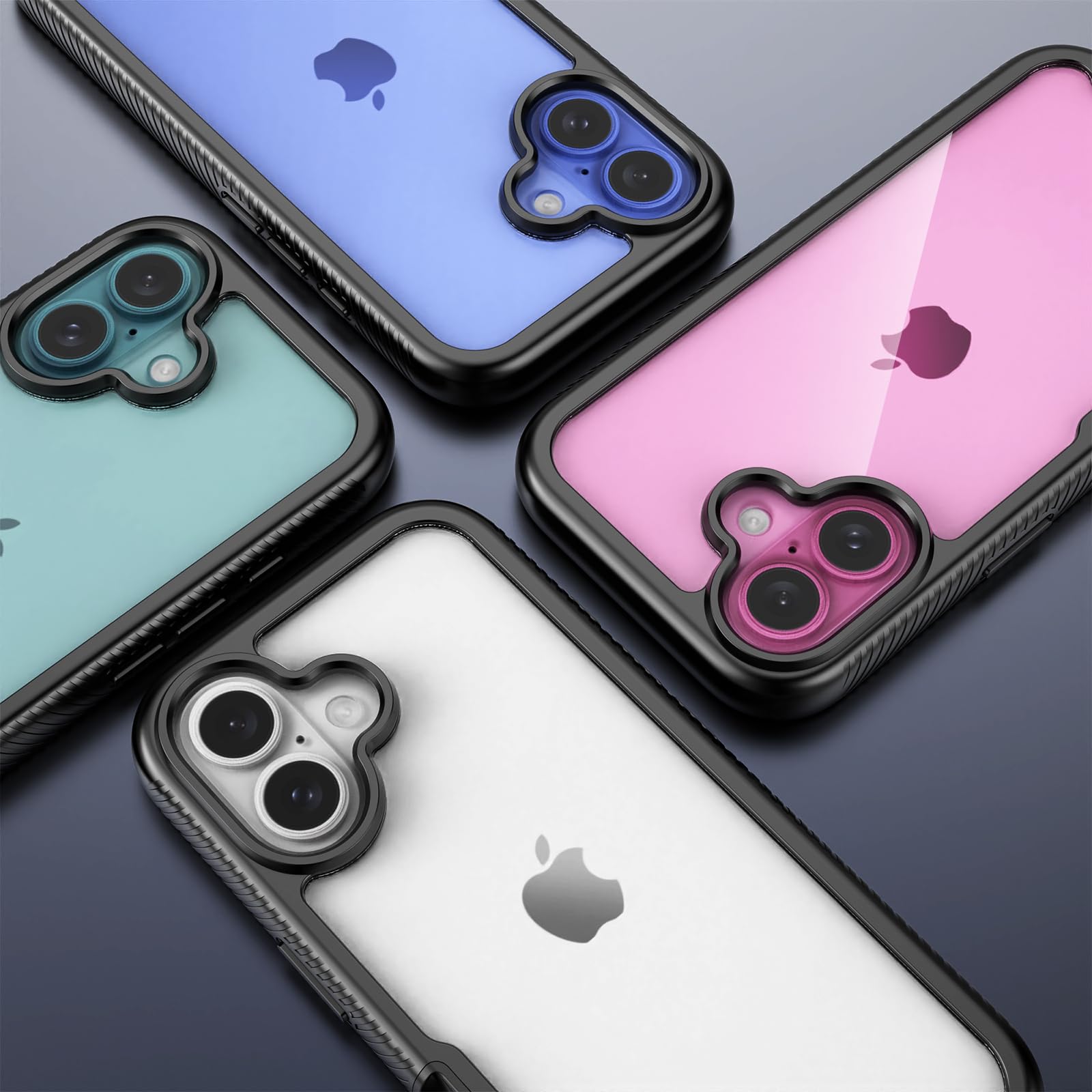 PHONILLICO - Carcasa Para IPhone 16 Y 2 Lentes Templadas, Película