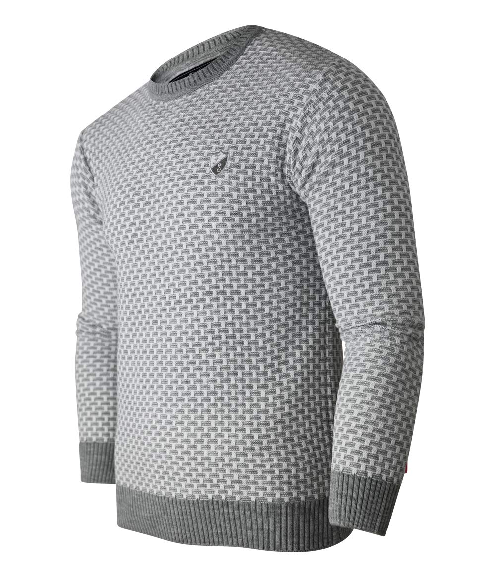 Soltice Herren Langarm Sweatshirt mit Brusttasche, Gestreifter Strickpullover mit Kragen, Meliert, Winter Baumwoll Poloshirt (M bis 3XL) - 4