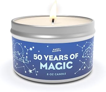 Park Scents 50 Years of Magic Candle - Beautiful Smell Used at Most Hotels Celebrating Disney 50th Anniversary - Super Accurate - Handmade in the USA - Vegan and Cruelty-Free | 8 oz. Tin