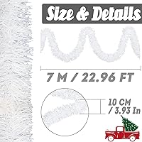 Vista 2 de Guirnalda de flecos de papel de aluminio de Navidad de 25 pies con borlas metálicas para colgar en la pared, telón de fondo para flotadores