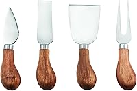 Vista 1 de Twine Cuchillos de queso gourmet – Juego de cuchillos de acero inoxidable – Herramientas de charcutería accesorios para tabla de quesos – Acero