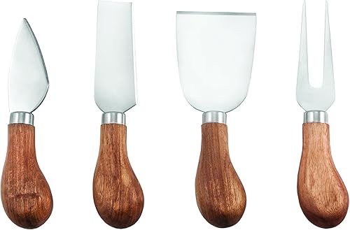 Twine Cuchillos de queso gourmet  Juego de cuchillos de acero inoxidable  Herramientas de charcutería accesorios para tabla de quesos  Acero