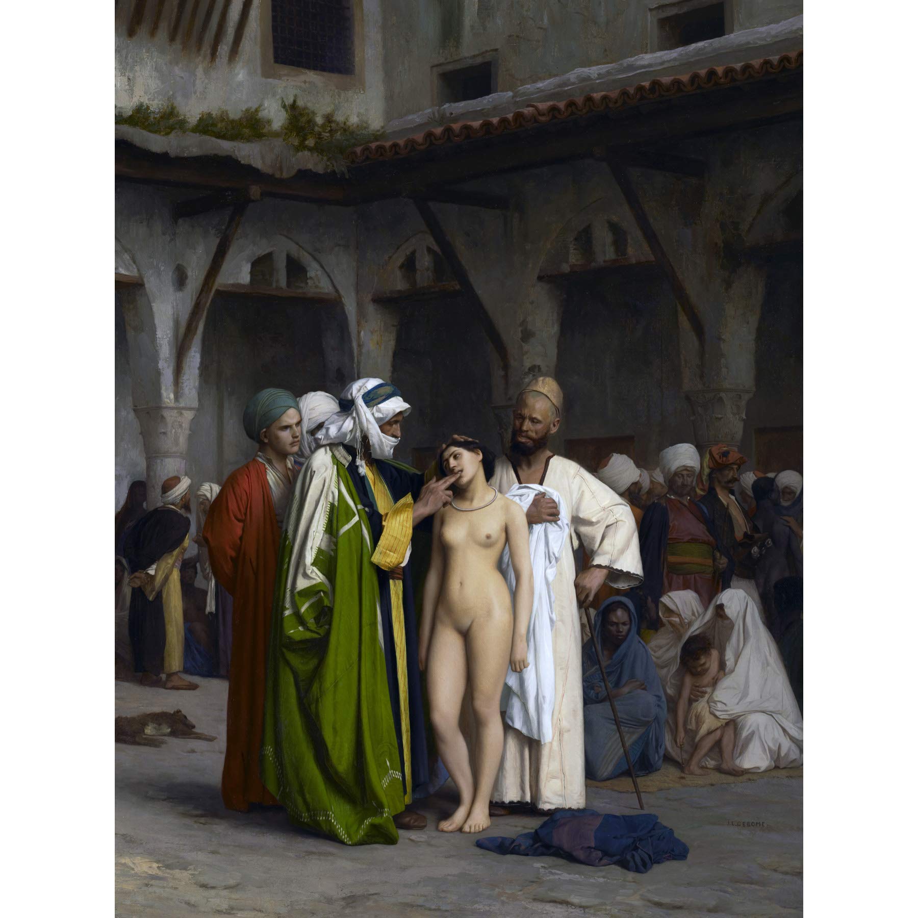 Artery8 Jean Leon Gerome Slave Market Painting Premium Wall Art Canvas Print 18X24 Inch