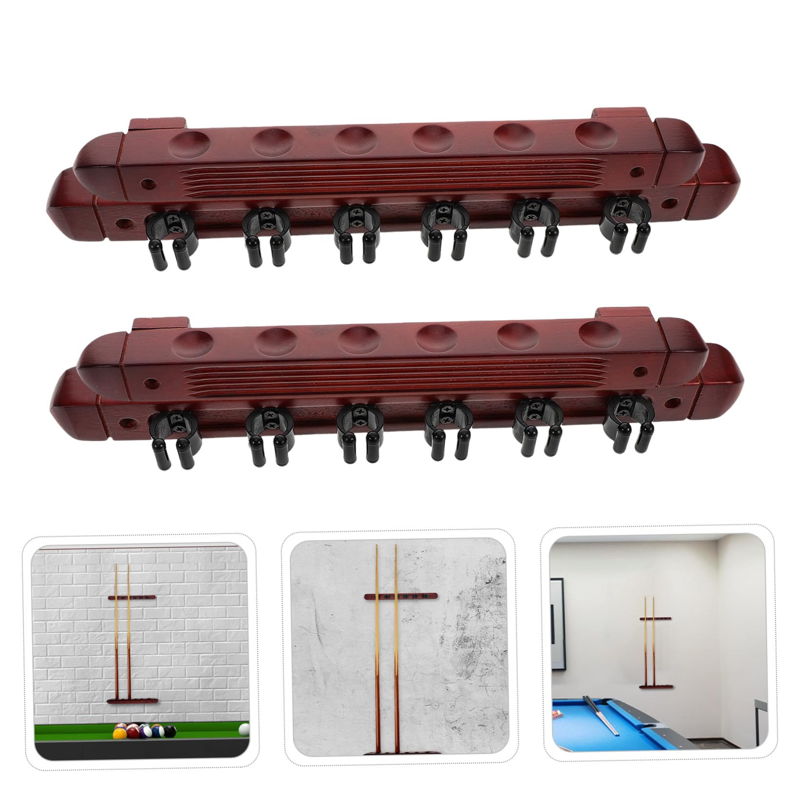 UPKOCH Lot De 2 Supports De Queue De Billard en Bois Support De Bâton De Billard Présentoir De Bâton en Bois