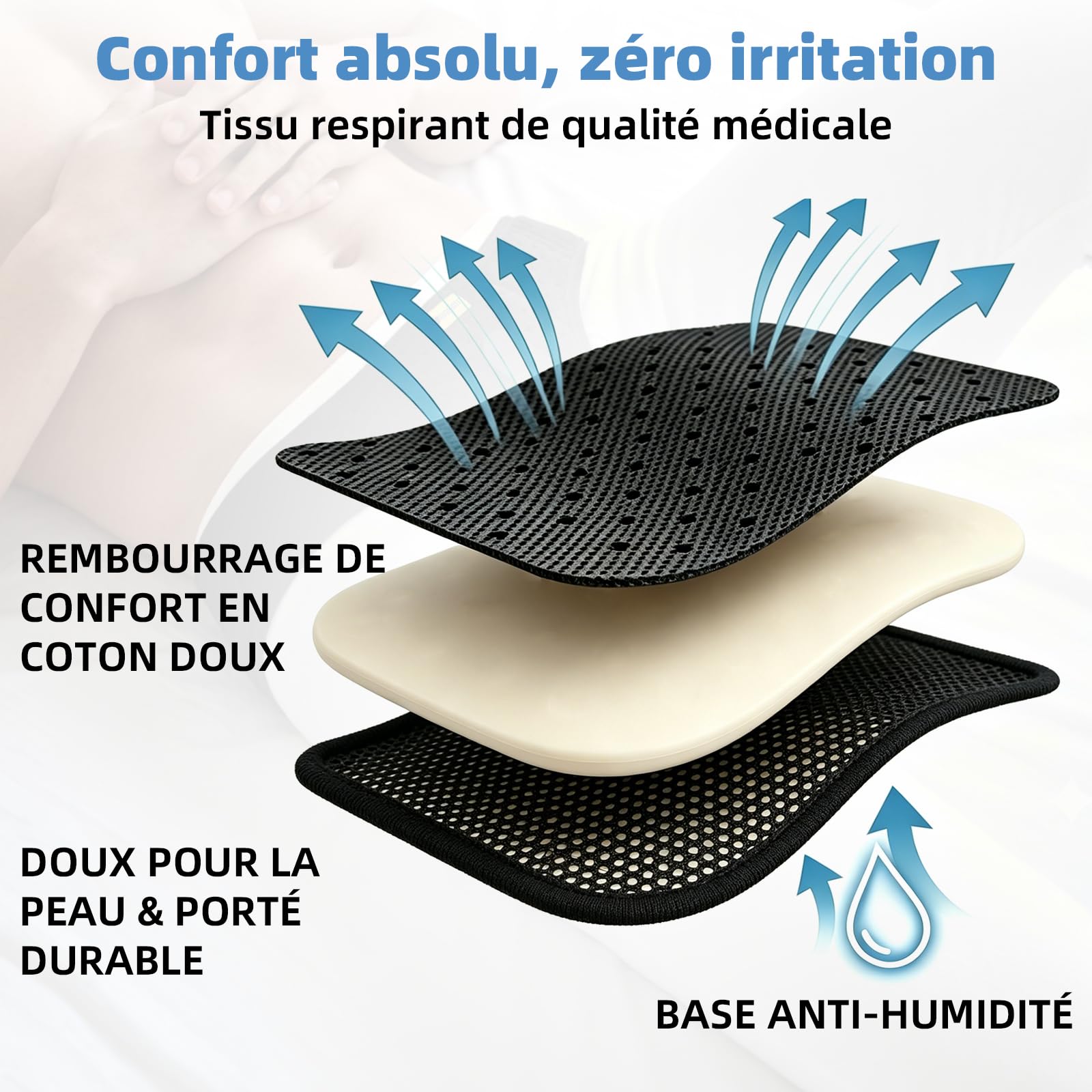 Tenbon Ceinture herniaire pour homme et femme Ceinture herniaire réglable flexible Soutien herniaire Soulagement de la douleur avec 2 coussinets de compression amovibles Hernie gauche et droite (M)