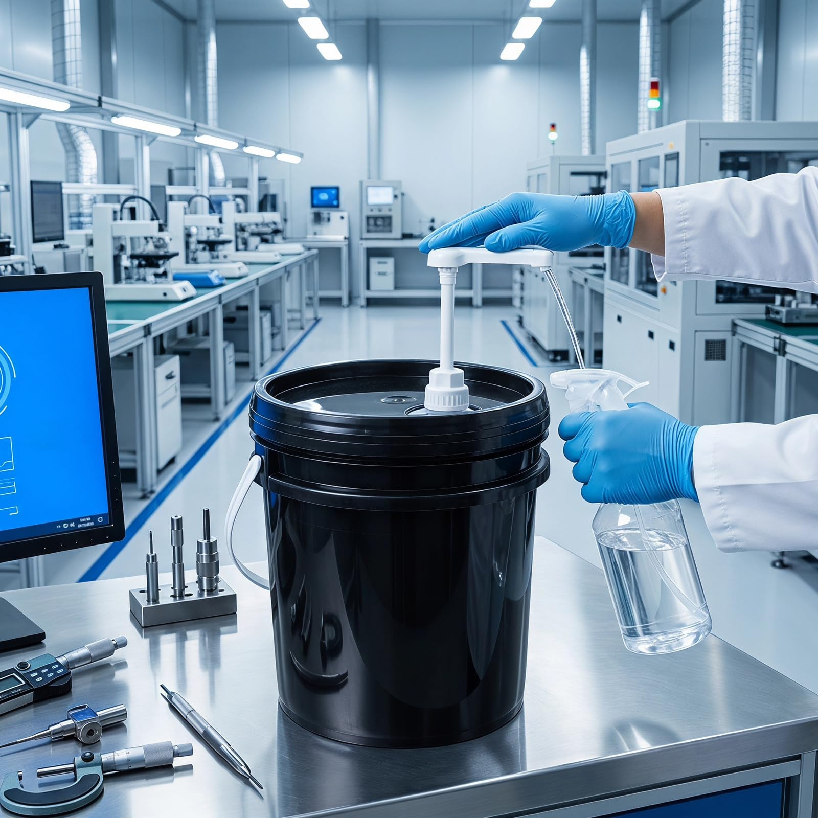 Kisangel Wytrzymały dozownik z pompką do wiader o pojemności 4 galonów z szczelną pokrywką | Czarne plastikowe wiadro, olej łatwy w przechowywaniu, proszek do prania, detergent, płyn do płukania