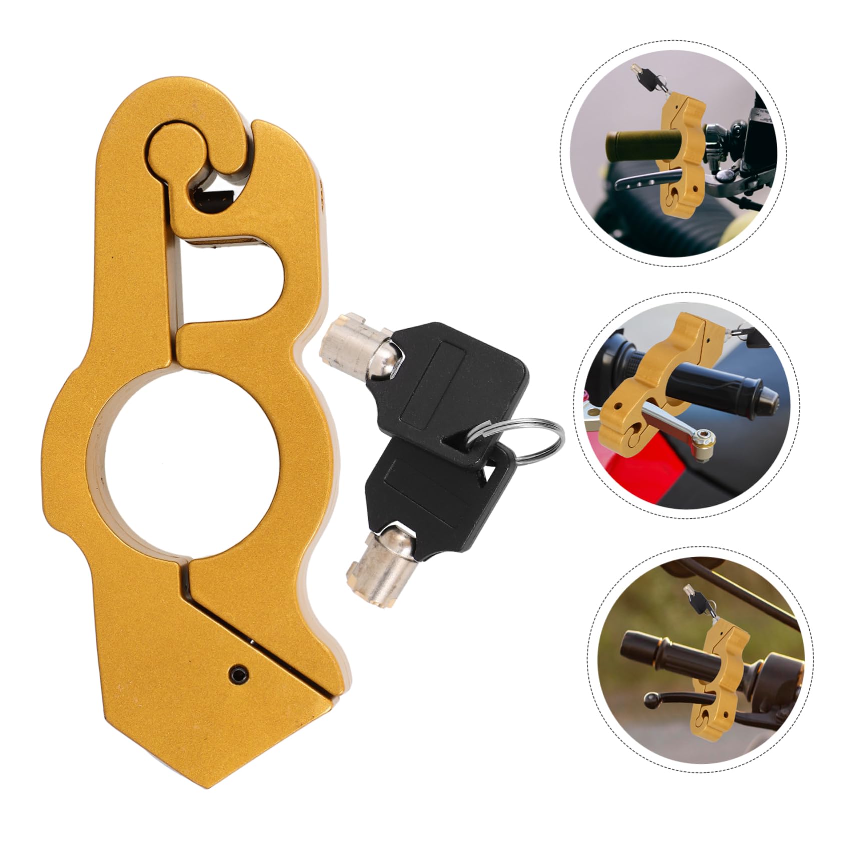 5pièces Verrouillage De Guidon De Doré Serrure De Sécurité pour Frein Accessoire Robuste pour Scooter Et Installation Facile Et
