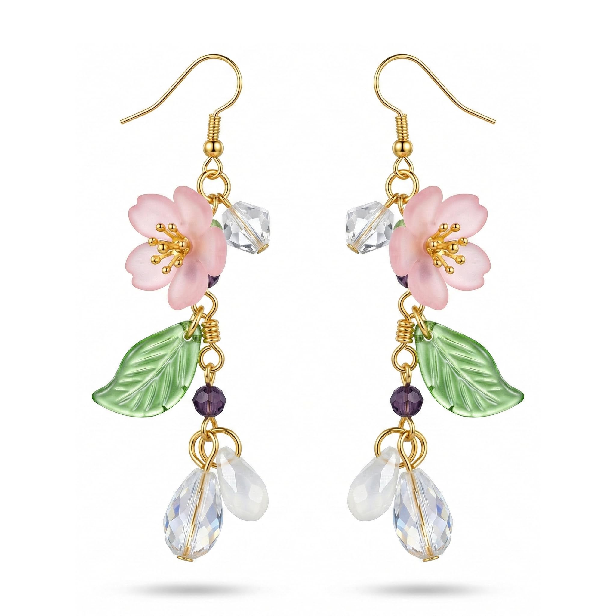 Orecchini pendenti con fiori bianchi, orecchini con perle da sposa floreali, orecchini con fiori da sposa, orecchini pendenti da sposa, orecchini da sposa con zirconi cubici - Italia