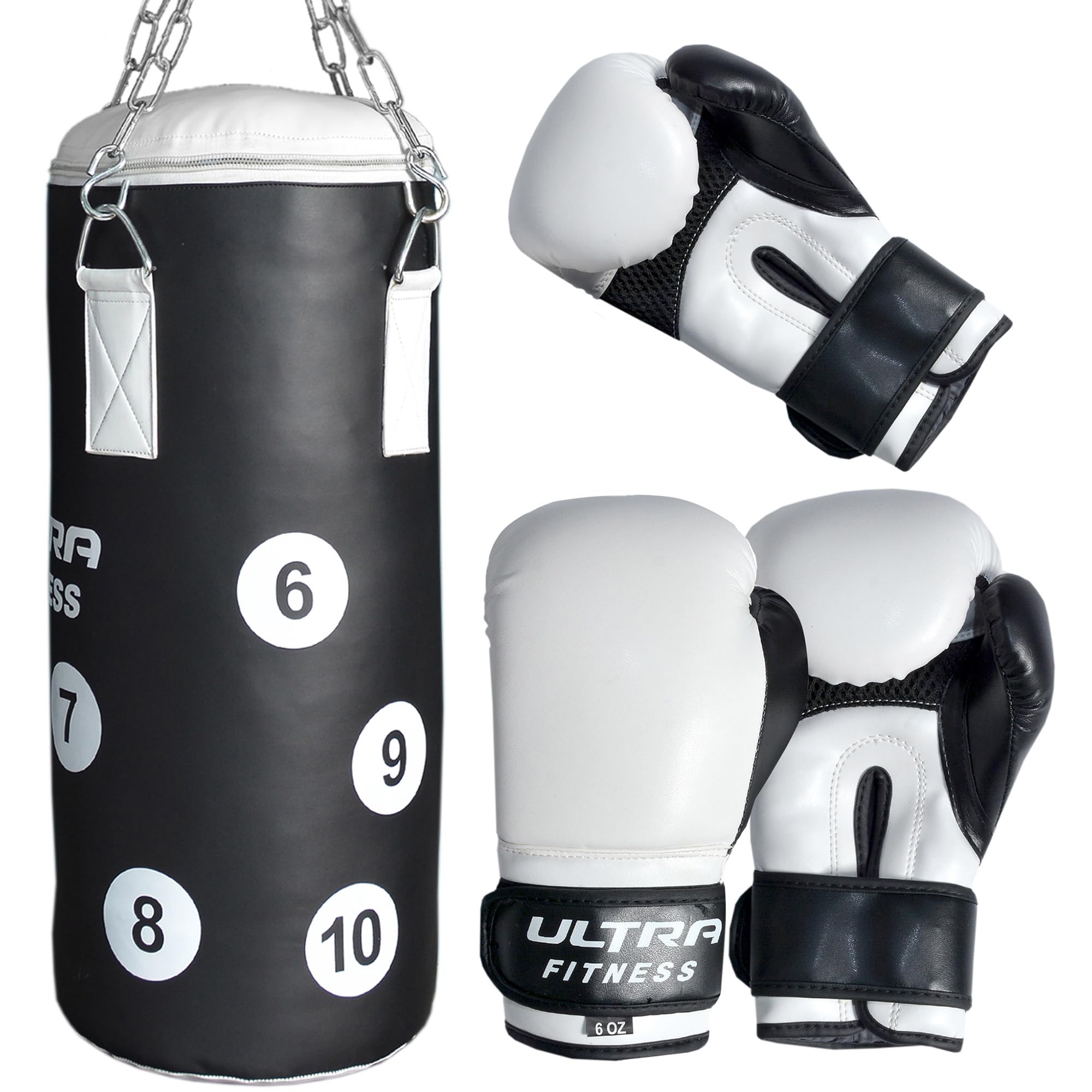 CROSSJAB Kinder-Boxsack mit Boxhandschuhen und Kette gefülltes Boxset für Kinder, Boxsack für Kinder, MMA, Muay Thai, Karate, Workout