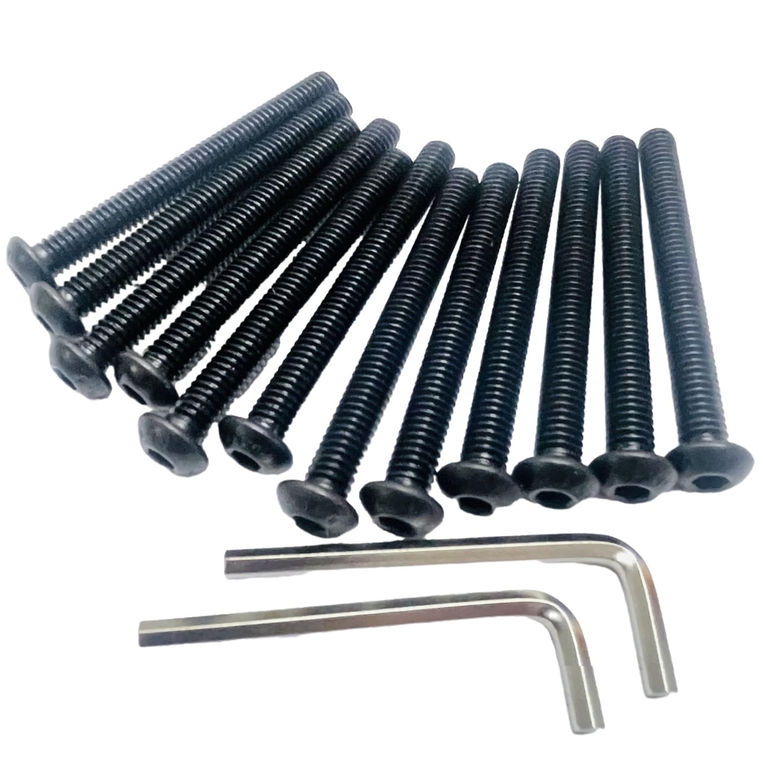 ZDingTech 12pcs 5/16-18 x 3" Button Head Socket Cap Screws bolt,5/16-18 bolt Allen Socket Drive screws,stainless steel bolts with 2pcs 3/16 allen