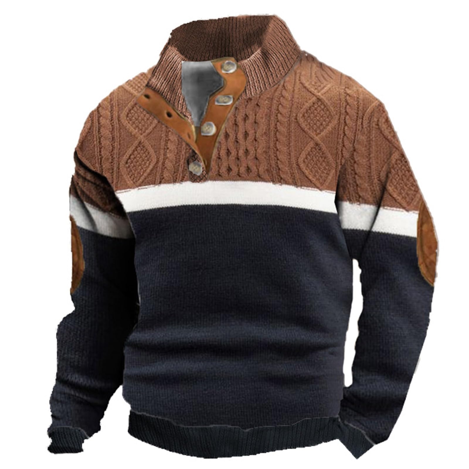 Pull col roulé homme à fermeture éclair en molleton de coton - 4