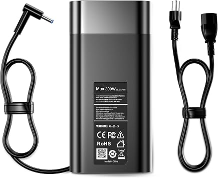 200W Laptop Charger Compatible with HP Victus 15 17 Omen Pavilion Gaming 15 17 ZBook Fury Create Studio 17 15 G9 G10 G8 G7 G6 G5 G4 Envy 15 15u 2020 TPN-DA10 L00818-850 Power Cord