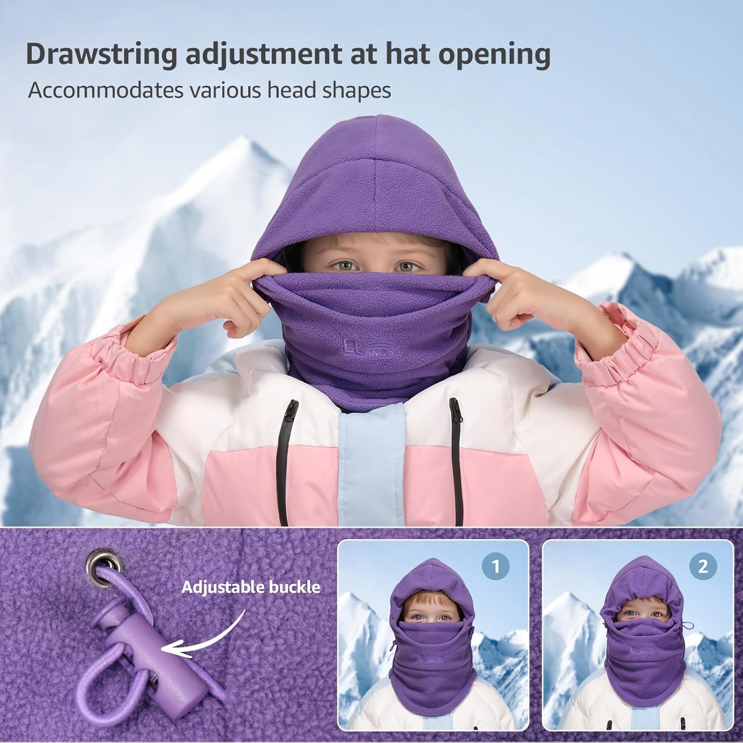 Winter Hat Balaclava Ski Mask Full Face Girls Boys Unisex Warm Comfort Soft Adjustable Snow Hat Cold Weather - Image 7